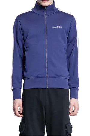 Palm Angels Sweathshirts & Hoodies, Herre, Blå, L, Uld, Logo Track Jacket Navy