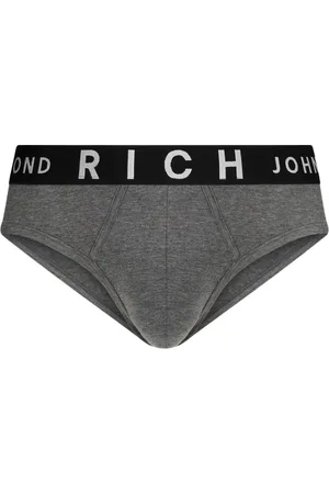 John Richmond Undertøj, Herre, Grå, XL, Bomuld, Lavtaljede hvide bomuldsbriefs