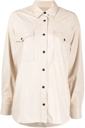Isabel Marant Bluser & Skjorter, Dame, , 2XS, Bomuld, Kridhvid Press-Stud Skjorte