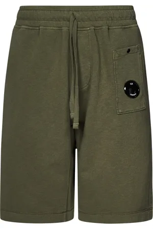 C.P. Company Shorts, Herre, Grøn, L, Bomuld, Grønne Shorts med Linse Detalje