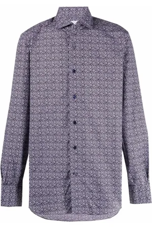 MAZZARELLI Skjorte, Herre, Lilla, 2XL, Casual Bluser