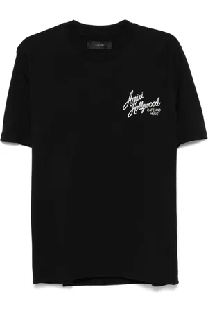 AMIRI Top, Herre, Sort, XL, Sort Krystal Logo Grafisk T-shirt