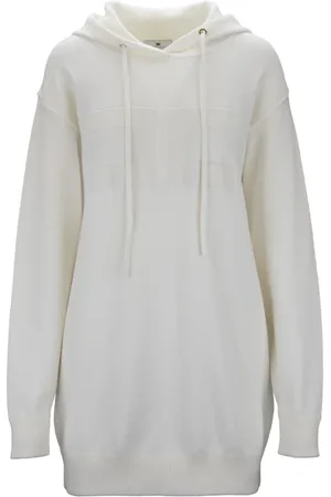 Elisabetta Franchi Sweathshirts & Hoodies, Dame, Hvid, XS, Uld, Hættetrøje med snore