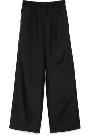 WARDROBE.NYC Bukser, Dame, Sort, M, Satin, Sort Tekstureret Wide Leg Bukser