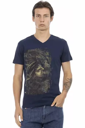 Trussardi Top, Herre, Blå, M, Bomuld, T-shirts