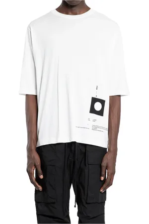 THOM KROM Top, Herre, Hvid, S, Bomuld, Nat Ven Grafisk Print T-Shirt