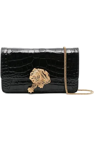 Roberto Cavalli Taske, Dame, Sort, ONE SIZE, Uld, Foldover skuldertaske med kæde
