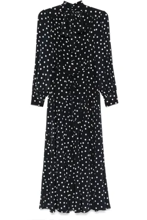 RIXO London Kjole, Dame, Flerfarvet, M, Midnight Blue Kjole med Sløjfe-Fastgørelsesstropper