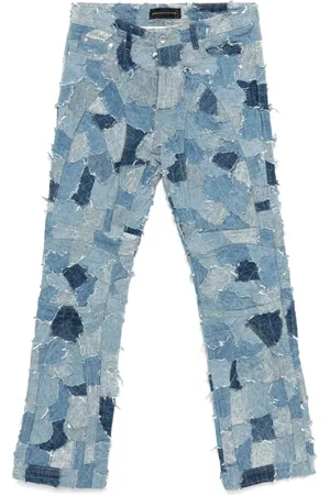 Who Decides War Jeans, Herre, Blå, W30, Himmelblå Klassiske Jeans med Logopatch