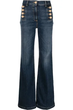 Elisabetta Franchi Jeans, Dame, Blå, W26, Bomuld, Flared Jeans