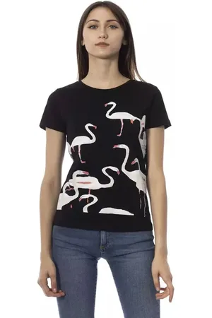 Trussardi Top, Dame, Sort, S, Bomuld, Elegant Sort Kortærmet T-shirt