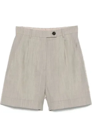 TELA Shorts, Dame, Grå, S, Taupe Grå Knaphul Lynlås Bukser