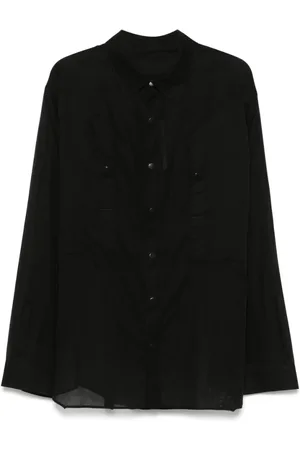 Rick Owens Skjorte, Herre, Sort, M, Sort Skjorte med knapper og lange ærmer