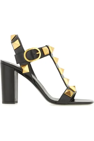VALENTINO GARAVANI Sko, Dame, Sort, 35 1/2 EU, Uld, Sorte Romerske Stud Sandaler