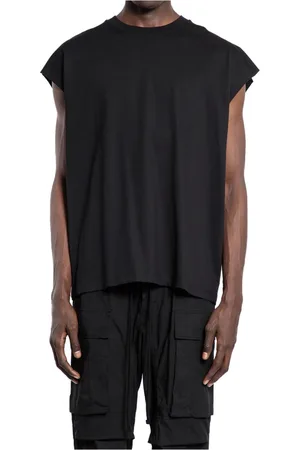 THOM KROM Top, Herre, Sort, XL, Bomuld, Sort Bomuld Tank Top med Krydsede Sømme