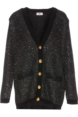 Elisabetta Franchi Strik, Dame, Sort, L, Uld, Sort Sweaters Tricot Strik
