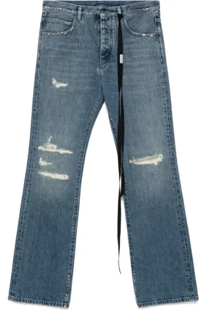 ANN DEMEULEMEESTER Jeans, Herre, Blå, W32, Indigo Blå Ripped Jeans