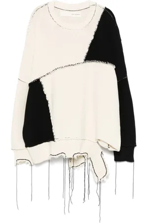 ISABEL BENENATO Strik, Herre, Flerfarvet, L, Beige Ribbed Sweater med Fletdetaljer
