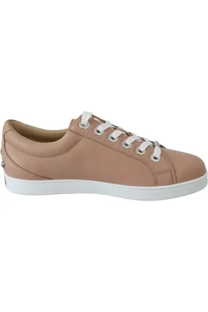 Jimmy Choo Sko, Dame, Lyserød, 35 1/2 EU, Læder, Pudderrosa Læder Sneakers