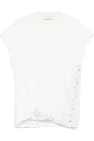 Kiko Kostadinov Top, Herre, Hvid, M, Lagdelt Crew Neck T-shirt Hvid