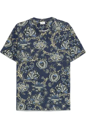 Etro Top, Herre, Blå, L, Bomuld, Crew Neck T-shirt