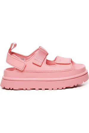 UGG Sko, Dame, Lyserød, 39 EU, Polyester, Rosa Sandaler med Velcrolukning