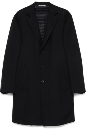 CANALI Frakke, Herre, Blå, XL, Midnight Knappet Frakke