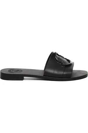 Moncler Sko, Dame, Sort, 39 EU, Sorte TPU-sandaler med 3D-logo