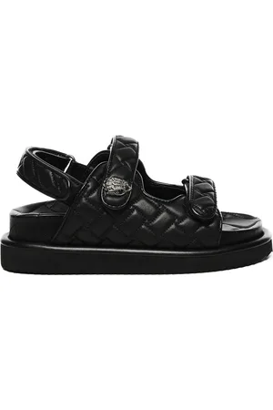 Kurt Geiger Sko, Dame, Sort, 41 EU, Uld, Sorte Sandaler med Ørnehoved Vedhæng