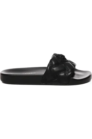 Kurt Geiger Sko, Dame, Sort, 36 EU, Sorte Quiltede Sandaler med Ørnehoved Detalje