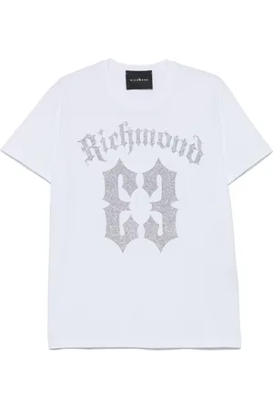 John Richmond Top, Herre, Hvid, S, Uld, Stilfuldt Bianco T-shirt til mænd