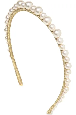Jennifer Behr Tilbehør, Dame, Hvid, ONE SIZE, Uld, Guld Faux-Perle Hårtilbehør