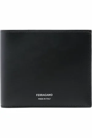 Salvatore Ferragamo Tilbehør, Herre, Sort, ONE SIZE, Læder, Sort Læder Bi-Fold Wallet