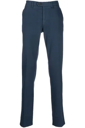 CANALI Bukser, Herre, Blå, 3XL, Bomuld, Blå Skræddersyede Bukser med Lige Ben