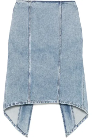 J.W.Anderson Nederdel, Dame, Blå, 3XS, Denim, Blå Knappet Nederdel med Lommer