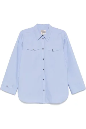 Baum und Pferdgarten Bluser & Skjorter, Dame, Blå, 2XS, Kornblå Button-Up Skjorte med Lommer