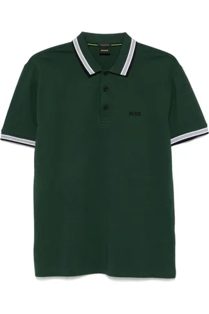 HUGO BOSS Top, Herre, Grøn, S, Grøn Stribet Kant Kortærmet Sweater