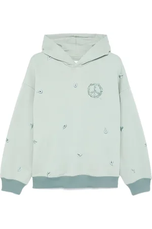 Emporio Armani Sweathshirts & Hoodies, Herre, Grå, S, Uld, Lys Grå Hættetrøje med Broderi