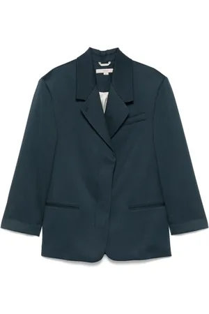 REMAIN Birger Christensen Jakke, Dame, Blå, S, Uld, Navy Double-Breasted Jacket