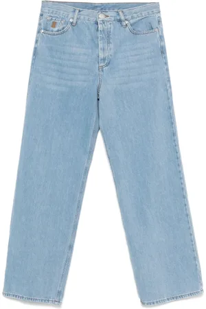 By Malene Birger Jeans, Dame, Blå, W25, Denim, Blå Knapp Fly Lige Ben Jeans