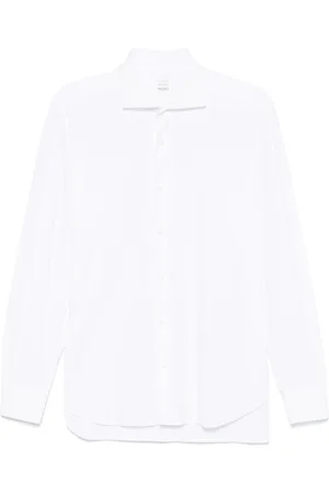 BARBA Skjorte, Herre, Hvid, 6XL, Hvid Skjorte med Spredt Krave
