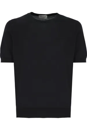 JOHN SMEDLEY Top, Herre, Sort, L, Bomuld, T-shirts