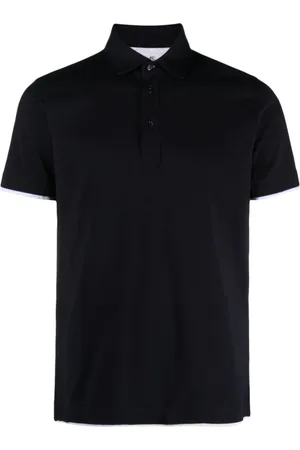 Brunello Cucinelli Top, Herre, Blå, S, Uld, Blå Polo Shirt