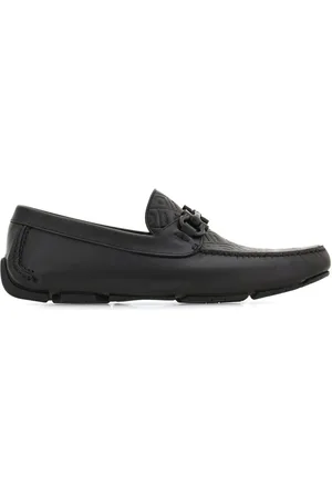 Salvatore Ferragamo Sko, Herre, Sort, 41 1/2 EU, Læder, Sort læder slip-on loafers