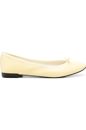 Repetto Sko, Dame, Gul, 36 EU, Læder, Pastel Gul Flade Læder Bue Sko