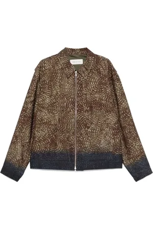 DRIES VAN NOTEN Jakke, Herre, Brun, L, Chokoladebrun Zip-Front Yderbeklædning