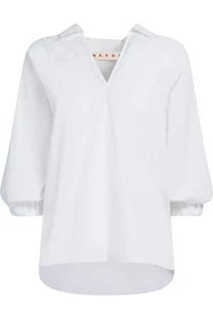 Marni Bluser & Skjorter, Dame, Hvid, XS, Bomuld, Poplin Top