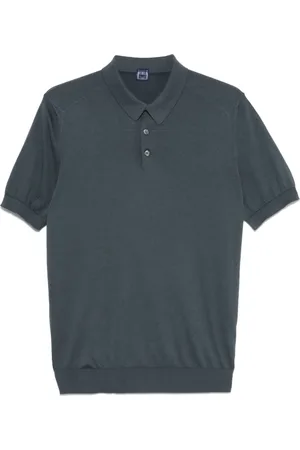 FEDELI Top, Herre, Blå, 2XL, Blå-Grå Polo Krave Sweater