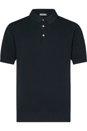 Boglioli Top, Herre, Blå, XL, Bomuld, Blå kortærmet poloshirt