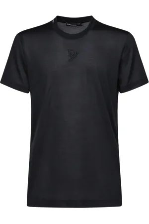 Dolce & Gabbana Top, Herre, Blå, M, Bomuld, Blå Bomuld Jersey Logo T-shirt